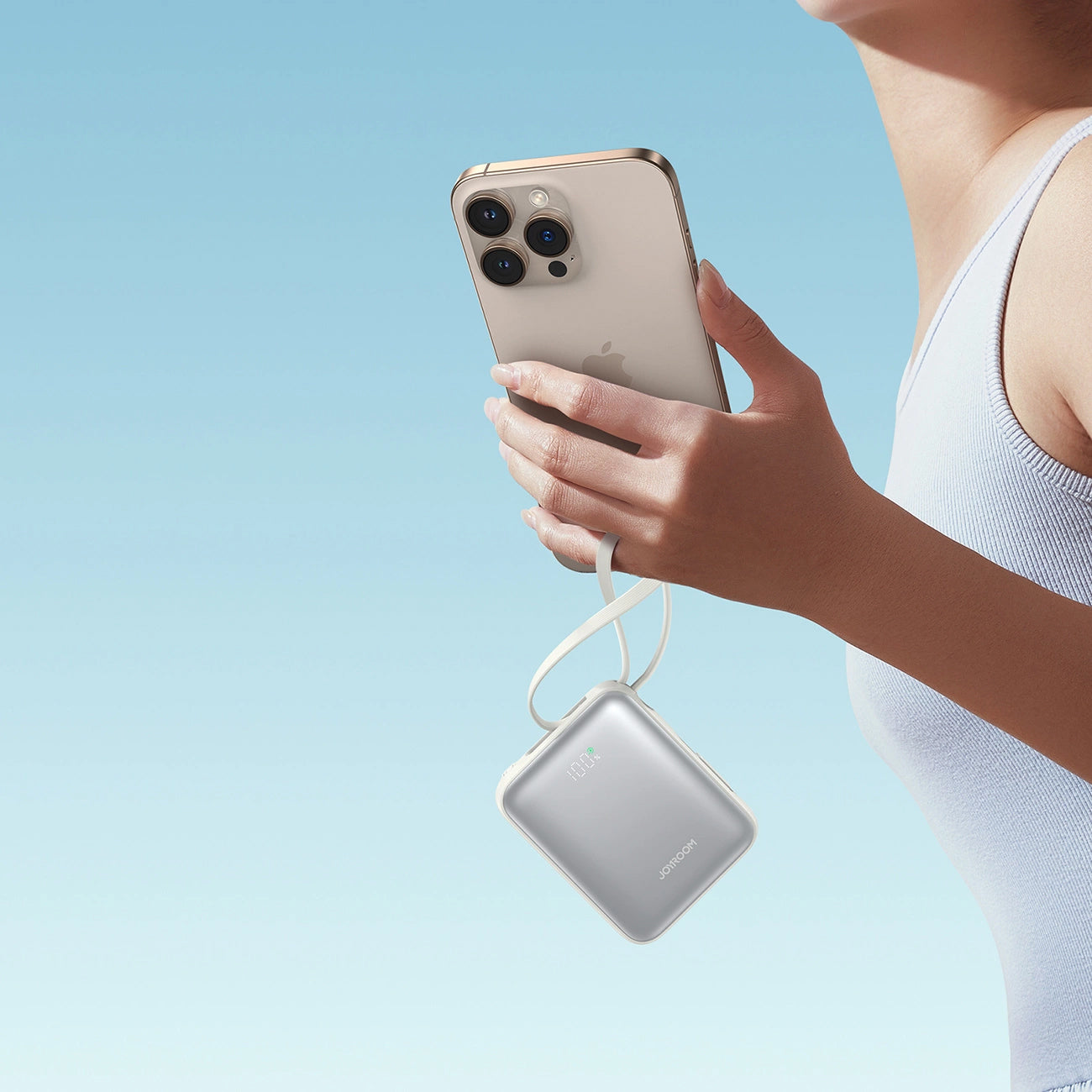 Externá batéria Joyroom JR-PBF27, 10000mAh, 22.5W, PD, 1 x Lightning - 2 x USB-C, Biela