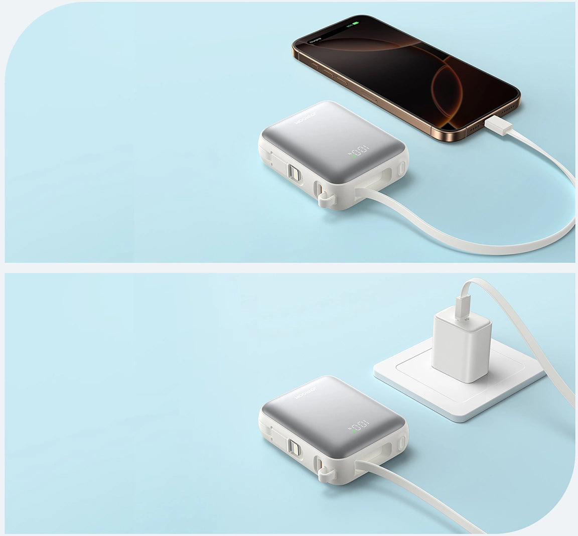 Externá batéria Joyroom JR-PBF27, 10000mAh, 22.5W, PD, 1 x Lightning - 2 x USB-C, Biela