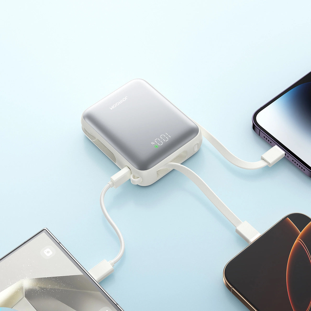 Externá batéria Joyroom JR-PBF27, 10000mAh, 22.5W, PD, 1 x Lightning - 2 x USB-C, Biela