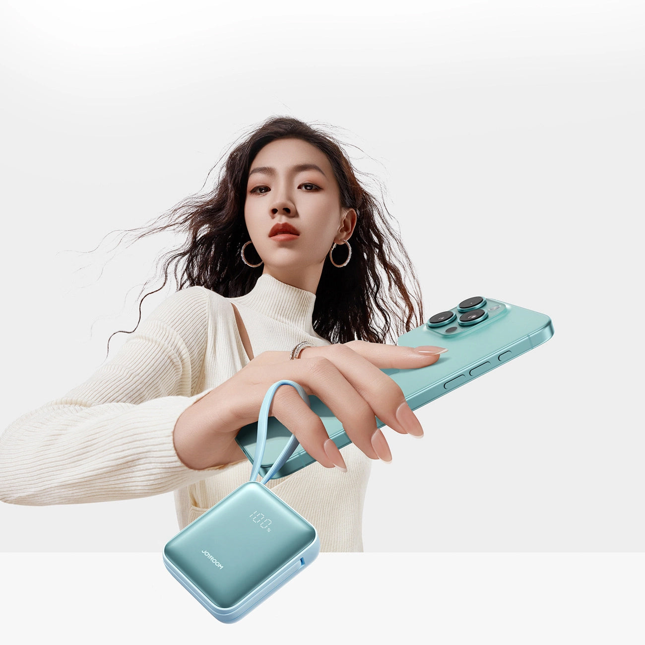 Externá batéria Joyroom JR-PBF27, 10000mAh, 22.5W, PD, 1 x Lightning - 2 x USB-C, Modrá