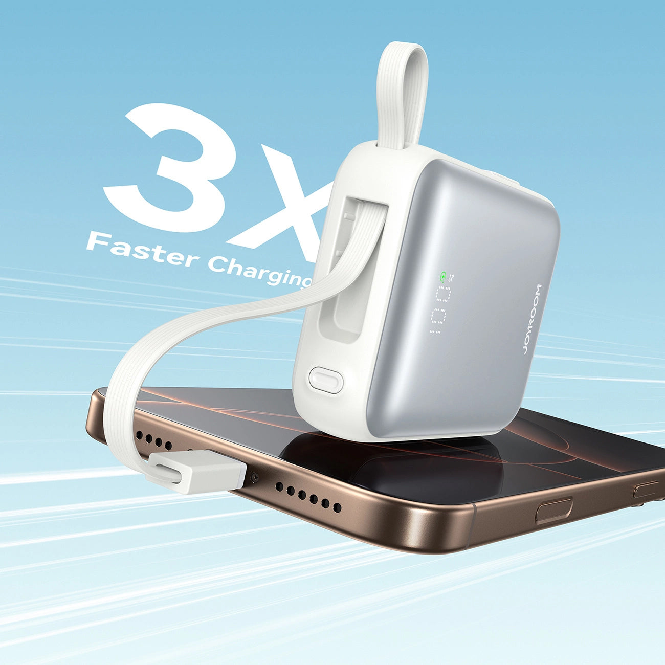 Externá batéria Joyroom JR-PBF27, 10000mAh, 22.5W, PD, 1 x Lightning - 2 x USB-C, Biela
