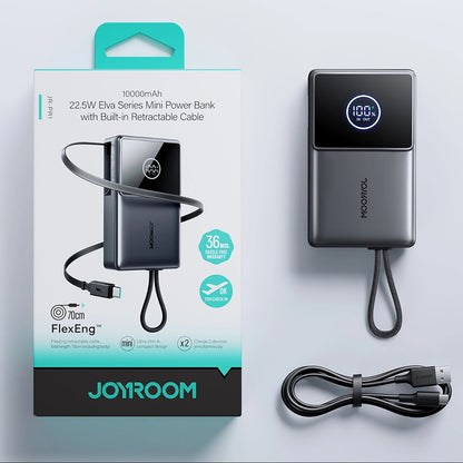 Externá batéria Joyroom JR-PR1, 10000mAh, 22.5W, PD, 2 x USB-C, Sivá