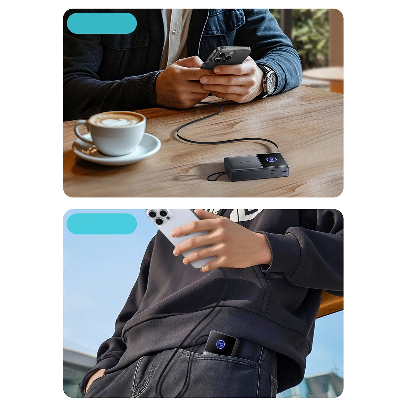 Externá batéria Joyroom JR-PR1, 10000mAh, 22.5W, PD, 2 x USB-C, Sivá