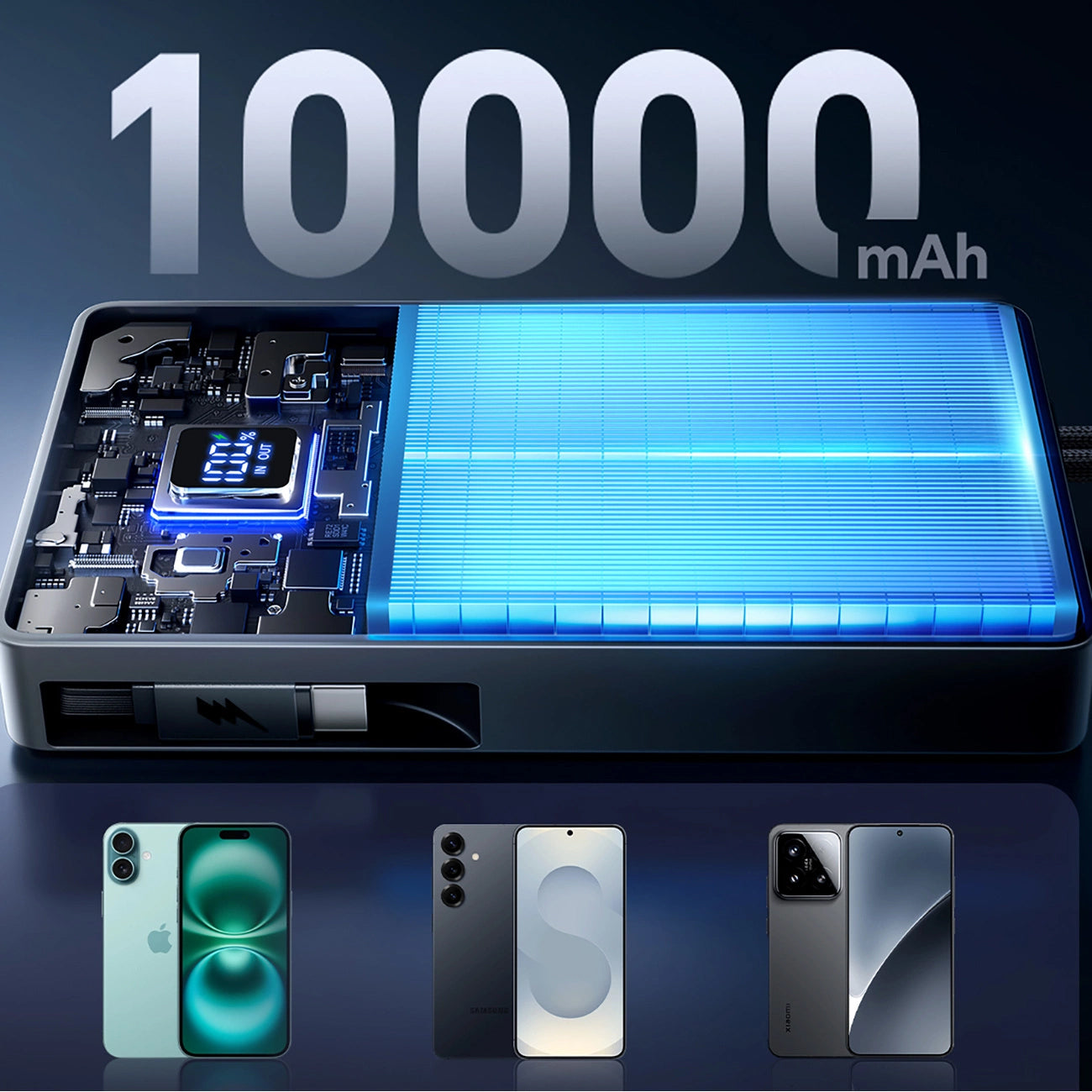 Externá batéria Joyroom JR-PR1, 10000mAh, 22.5W, PD, 2 x USB-C, Sivá