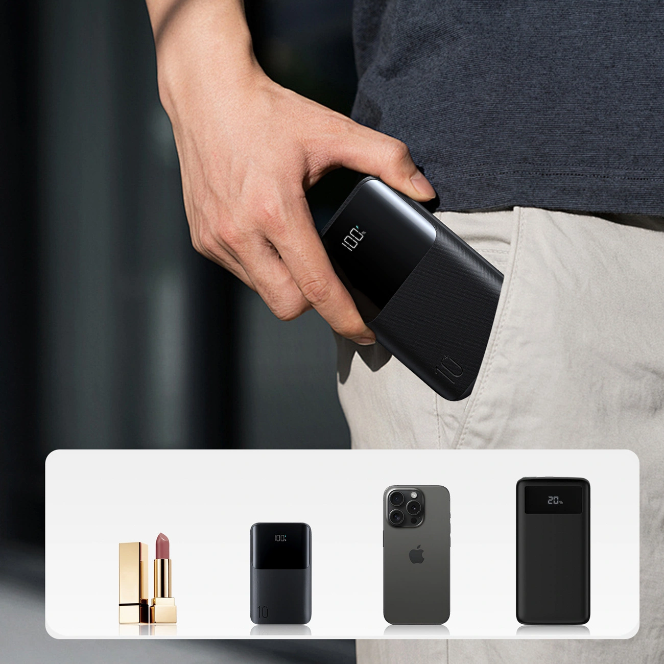 Externá batéria Joyroom JR-QP191, 10000mAh, 22.5W, QC + PD, 1 x USB-A - 2 x USB-C, Čierna
