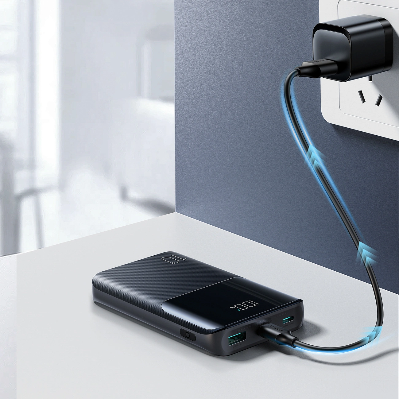 Externá batéria Joyroom JR-QP191, 10000mAh, 22.5W, QC + PD, 1 x USB-A - 2 x USB-C, Čierna