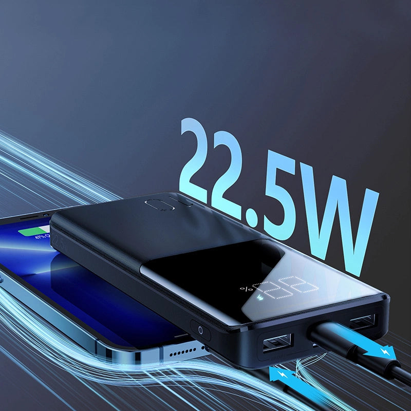 Externá batéria Joyroom JR-QP191, 10000mAh, 22.5W, QC + PD, 1 x USB-C - 2 x USB-A, Čierna