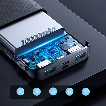 Externá batéria Joyroom JR-QP191, 10000mAh, 22.5W, QC + PD, 1 x USB-C - 2 x USB-A, Čierna