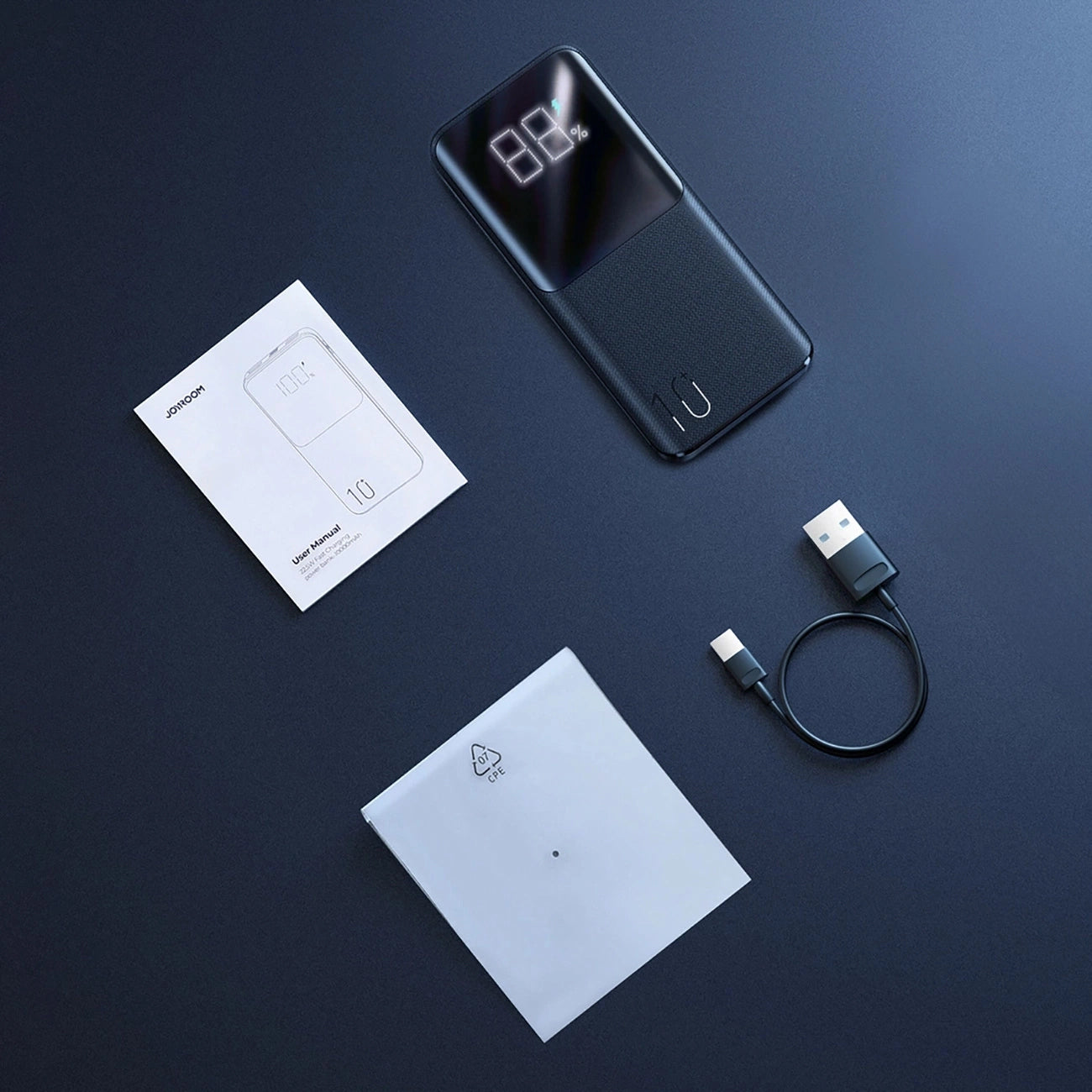 Externá batéria Joyroom JR-QP191, 10000mAh, 22.5W, QC + PD, 1 x USB-C - 2 x USB-A, Čierna