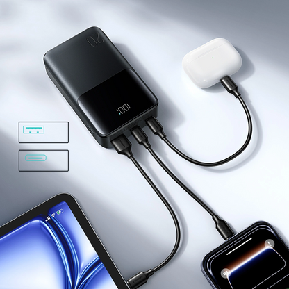 Externá batéria Joyroom JR-QP192, 20000mAh, 22.5W, QC + PD, 1 x USB-A - 2 x USB-C, Čierna
