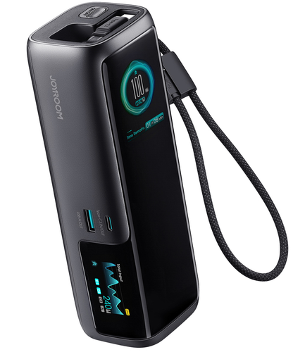 Externá batéria Joyroom PODIX PR70, 25000 mAh, 240 W, QC + PD, 1 × USB-A – 3 × USB-C, čierna