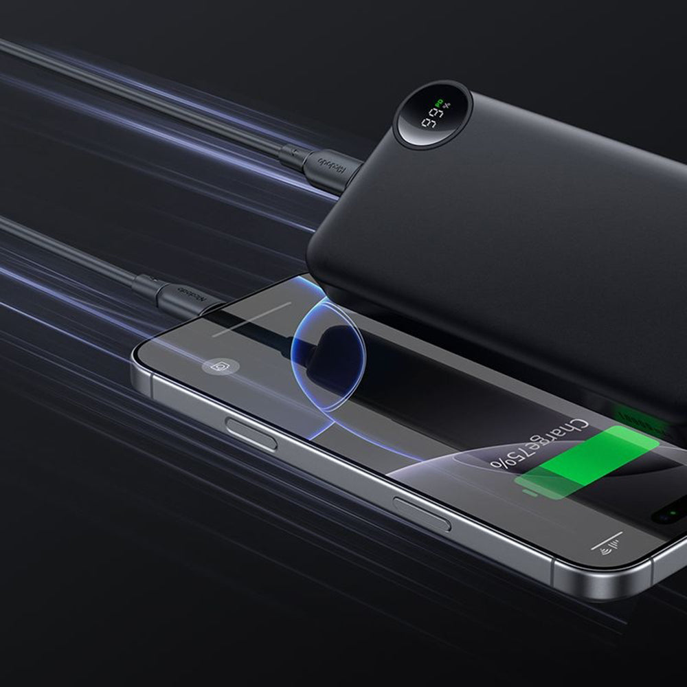 Externá batéria McDodo MC-3850 Display, 10000mAh, 30W, QC + PD, 1 x USB-A - 2 x USB-C, Čierna