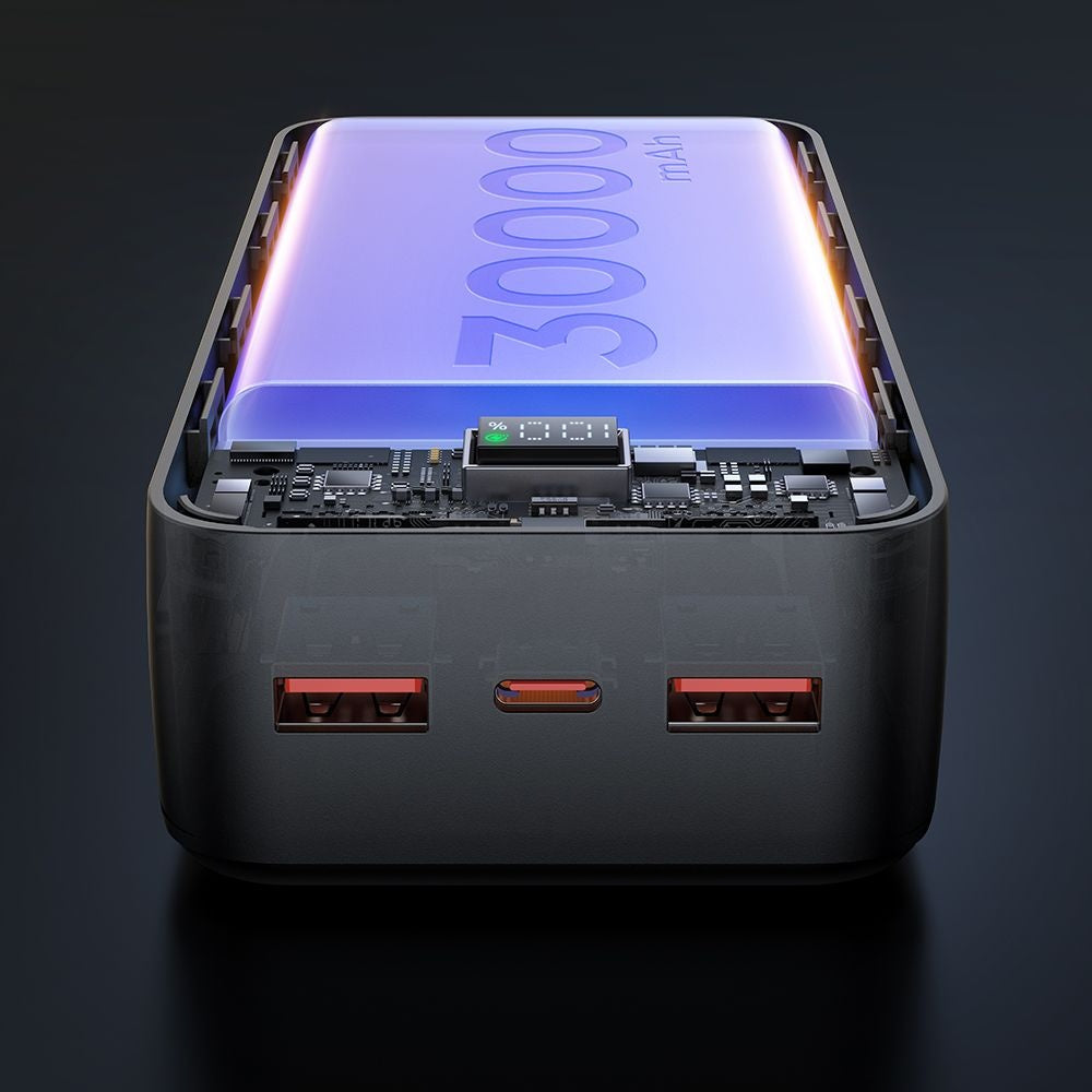 Externá batéria McDodo MC-4240, 30000mAh, 22.5W, QC + PD, 2 x USB-A - 1 x USB-C, Čierna