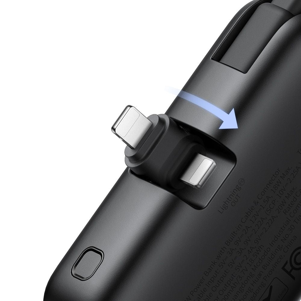 Externá batéria McDodo MC-7800 Freekit, 5000mAh, 22.5W, PD, 1 x Lightning - 2 x USB-C, Čierna