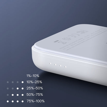 Externá bezdrôtová batéria Joyroom JR-W020, 10000mAh, 20W, QC + PD + FQI, 1 x QI - 1 x USB-A - 1 x USB-C, Biela