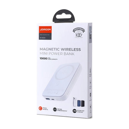 Externá bezdrôtová batéria Joyroom JR-W020, 10000mAh, 20W, QC + PD + FQI, 1 x QI - 1 x USB-A - 1 x USB-C, Biela