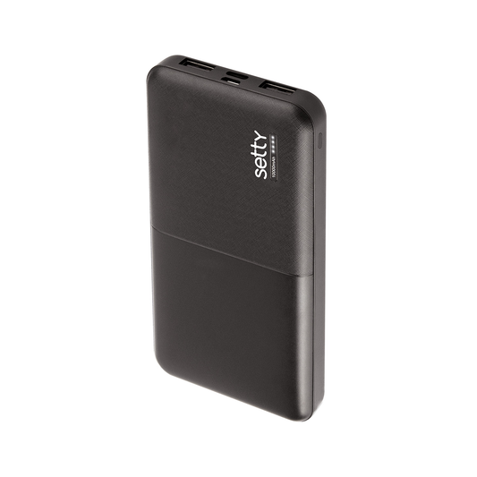 Externá batéria Setty, 10000mAh, 10W, 2 x USB-A, Čierna
