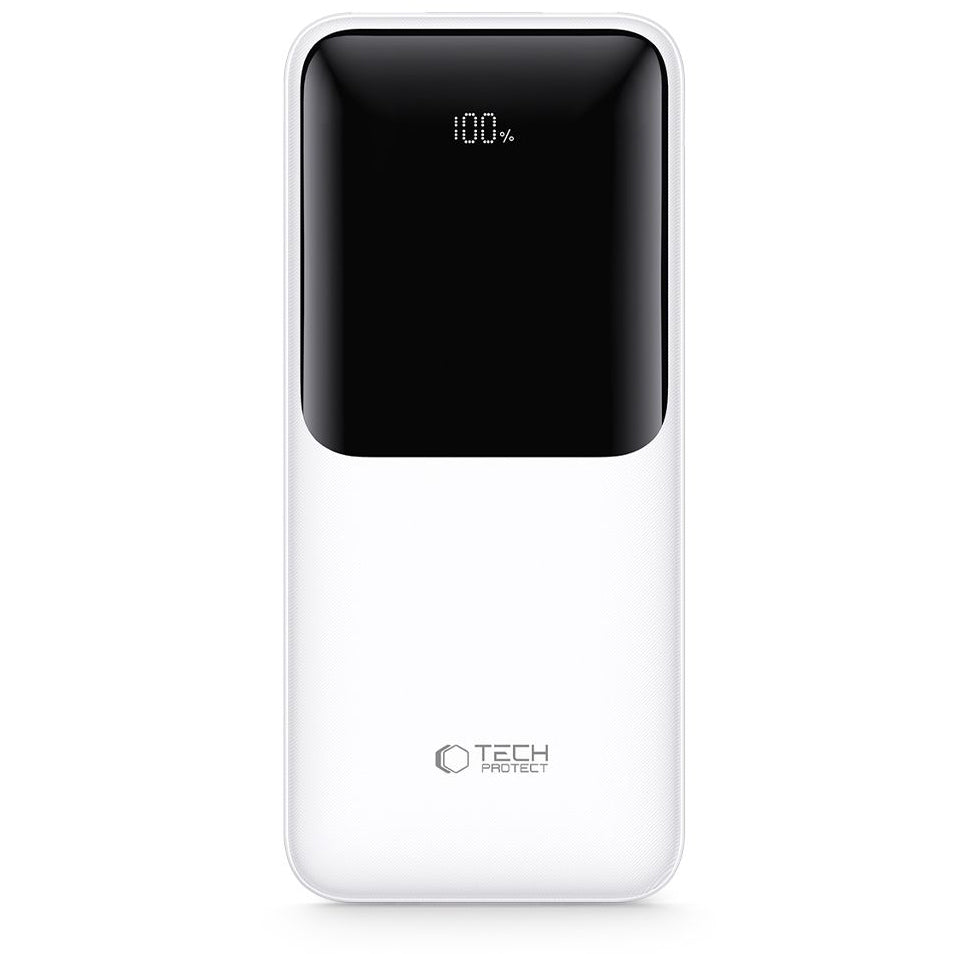 Externá batéria Tech-Protect PB02, 20000mAh, 22.5W, QC + PD, 1 x USB-C - 2 x USB-A, Biela