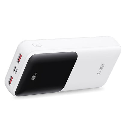 Externá batéria Tech-Protect PB02, 20000mAh, 22.5W, QC + PD, 1 x USB-C - 2 x USB-A, Biela