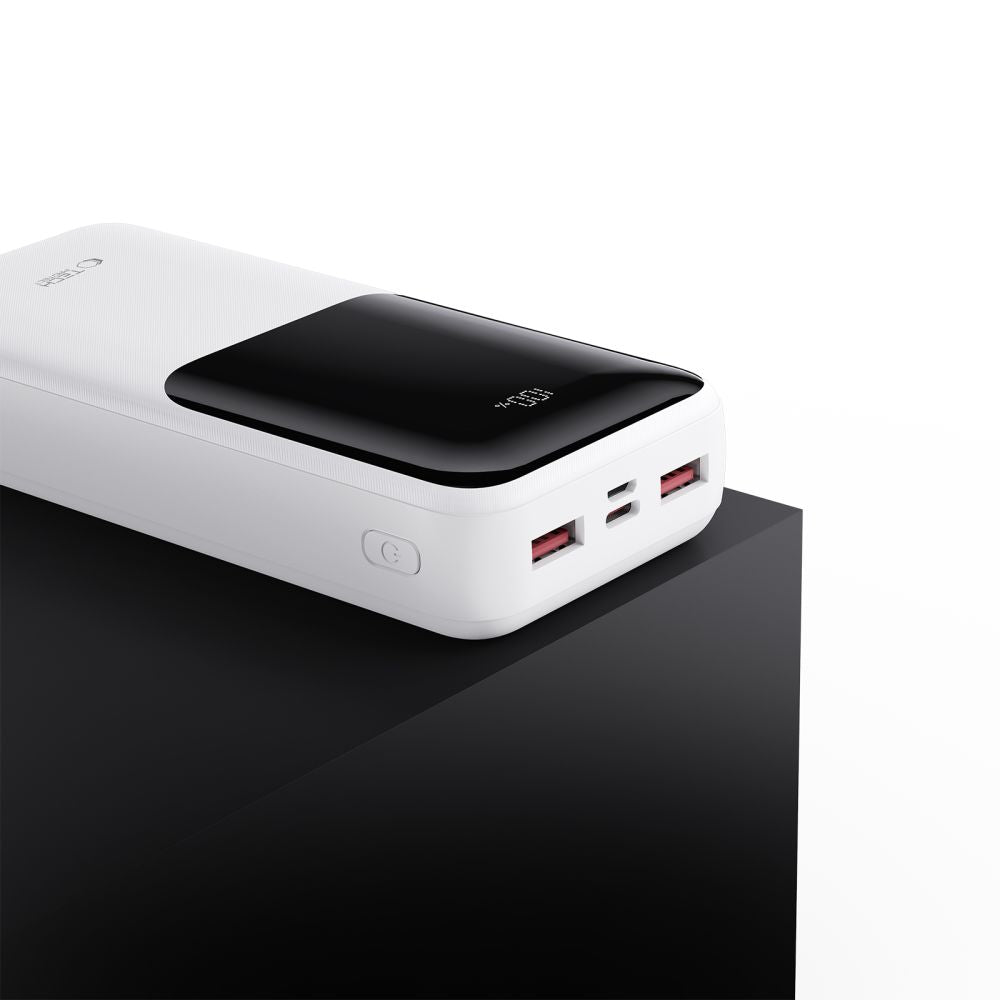 Externá batéria Tech-Protect PB02, 20000mAh, 22.5W, QC + PD, 1 x USB-C - 2 x USB-A, Biela