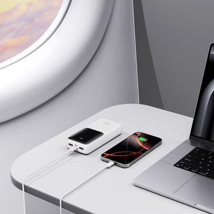 Externá batéria Tech-Protect PB02, 20000mAh, 22.5W, QC + PD, 1 x USB-C - 2 x USB-A, Biela