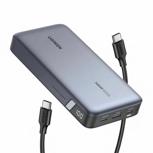 Externá batéria UGREEN PB205, 25000mAh, 145W, QC + PD, 1 x USB-A - 2 x USB-C, Sivá