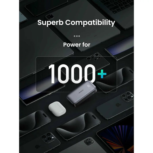 Externá batéria UGREEN PB502, 10000mAh, 30W, QC + PD, 1 x USB-A - 1 x USB-C, Sivá