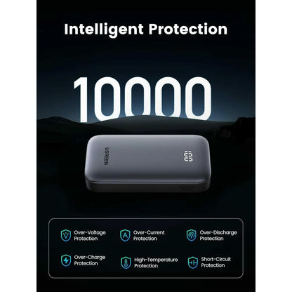 Externá batéria UGREEN PB502, 10000mAh, 30W, QC + PD, 1 x USB-A - 1 x USB-C, Sivá