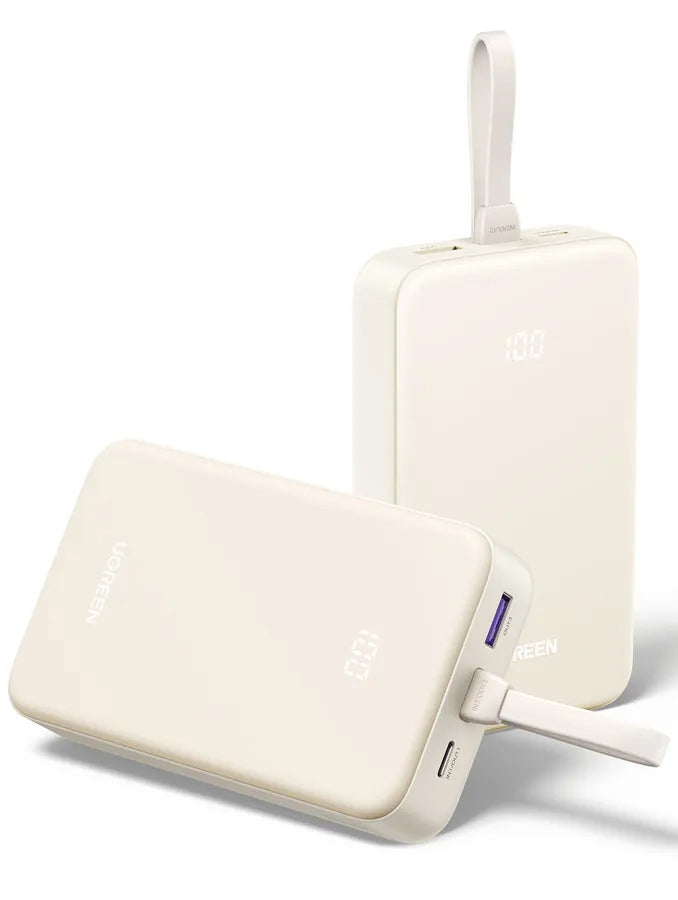 Externá batéria UGREEN PB521, 20000mAh, 30W, QC + PD, 1 x USB-A - 2 x USB-C, Biela