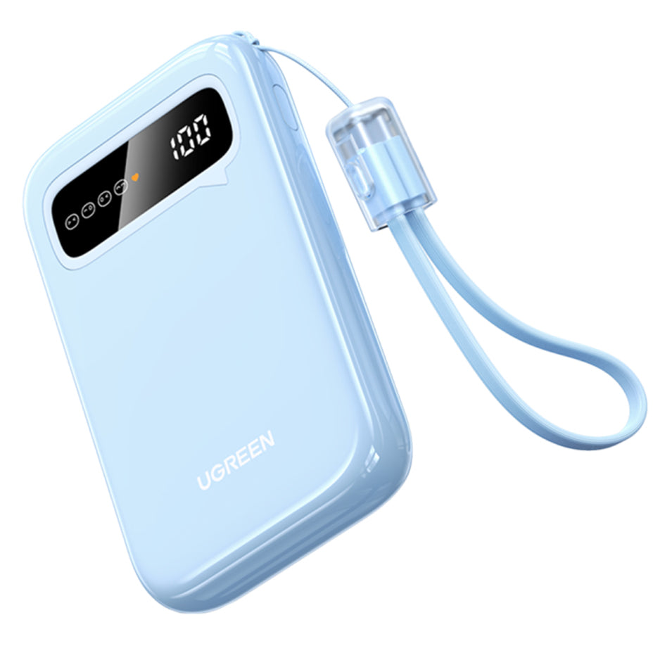 Externá batéria UGREEN PB522, 10000mAh, 20W, QC + PD, 1 x USB-A - 1 x USB-C, Modrá