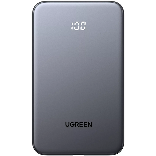 Externá batéria UGREEN PB526 (75161B), 10000mAh, 20W, QC + PD, 1 x USB-A - 2 x USB-C, sivá