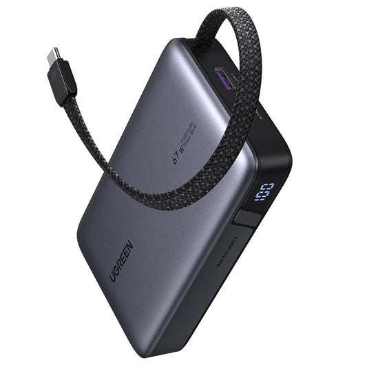 Externá batéria UGREEN PB550, 20000mAh, 67W, QC + PD, 1 x USB-A - 2 x USB-C, Sivá
