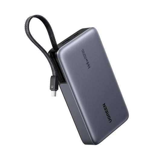 Externá batéria UGREEN PB551 (55992), 20000mAh, 145W, QC + PD, 1 x USB-A - 2 x USB-C, Sivá