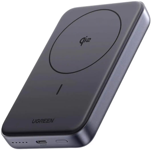 Externá batéria UGREEN PB761, 10000mAh, 30W, PD + FQI, 1 x QI - 1 x USB-C, Sivá