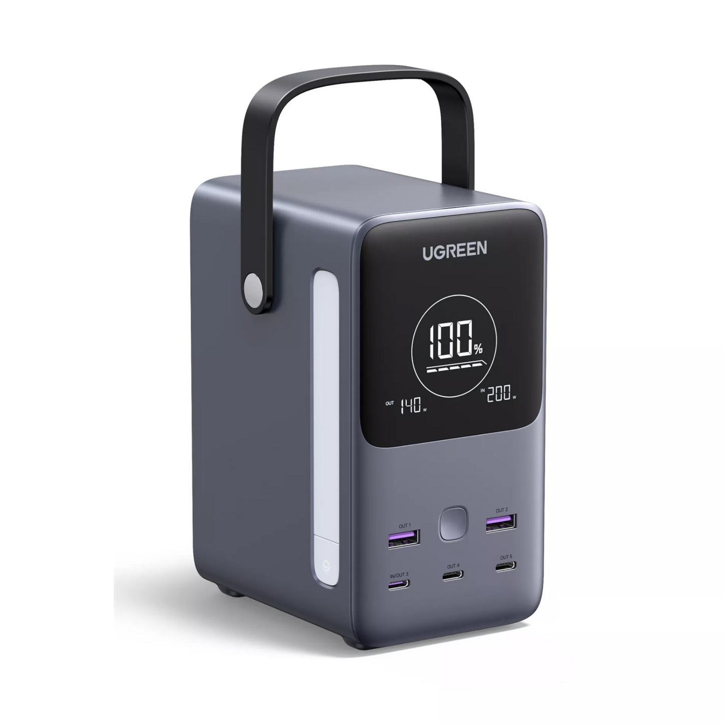 Externá batéria UGREEN PB770, 48000mAh, 300W, QC + PD, 2 x USB-A - 3 x USB-C, Sivá, Znovu zabalená