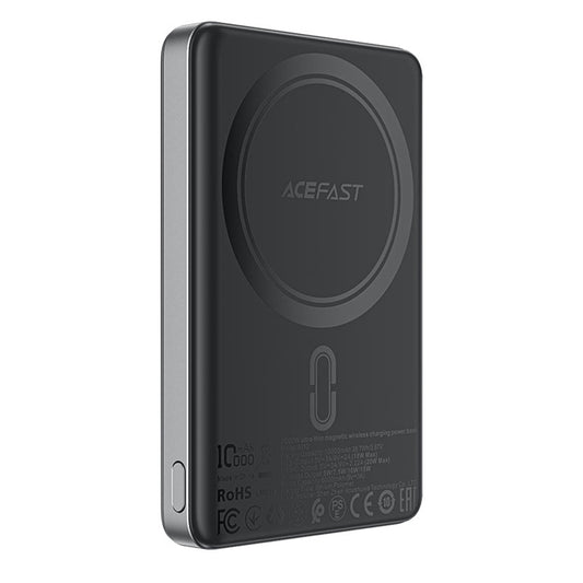 Externá bezdrôtová batéria Acefast M12, 10000mAh, 20W, PD + FQI, 1 x QI - 1 x USB-C, Čierna