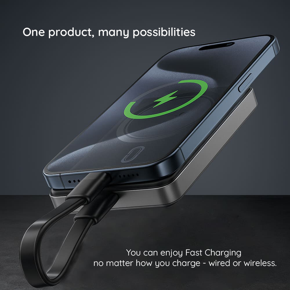 Externá bezdrôtová batéria Acefast M12, 10000mAh, 20W, PD + FQI, 1 x QI - 1 x USB-C, Čierna