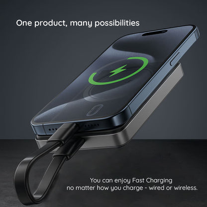 Externá bezdrôtová batéria Acefast M12, 10000mAh, 20W, PD + FQI, 1 x QI - 1 x USB-C, Čierna