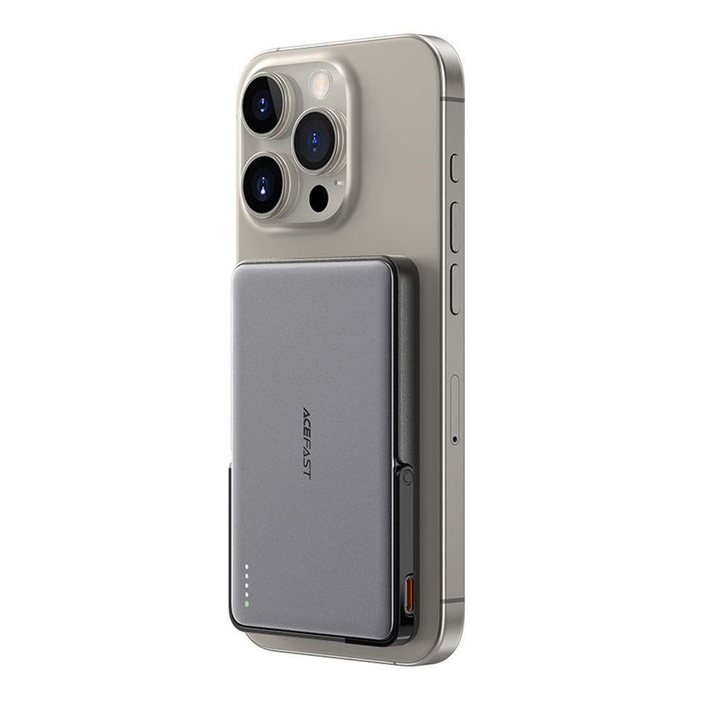 Bezdrôtová externá batéria Acefast M16, 5000mAh, 18W, PD + FQI, 1 x QI - 1 x USB-C, čierna