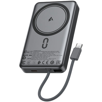 Bezdrôtová externá batéria Acefast M18, 10000mAh, 22.5W, PD + FQI, 1 x QI - 2 x USB-C, Čierna