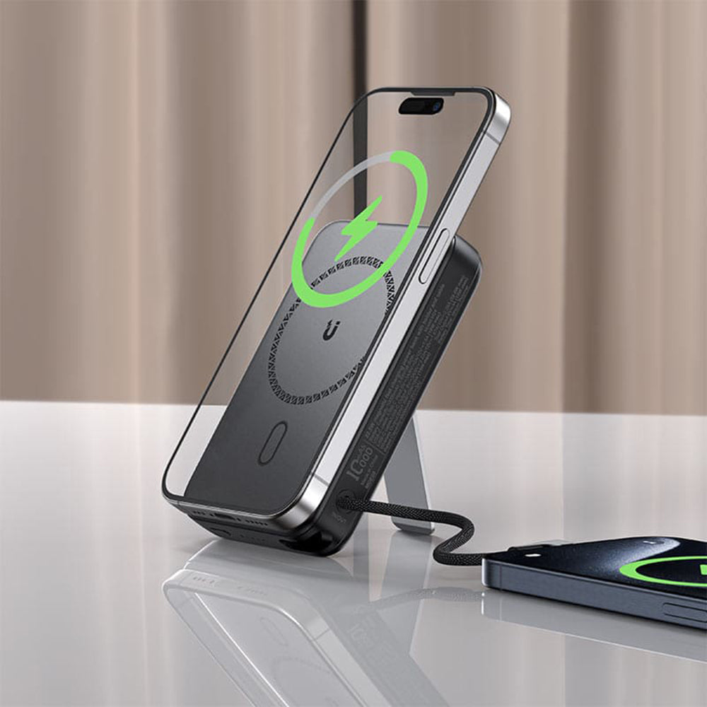 Externá bezdrôtová batéria Acefast M24, 10000mAh, 22.5W, PD + FQI, 1 x QI - 2 x USB-C, Sivá