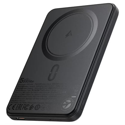 Acefast M30 Wireless External Battery, 5000mAh, 20W, PD + FQI, 1 x QI - 2 x USB-C, Black