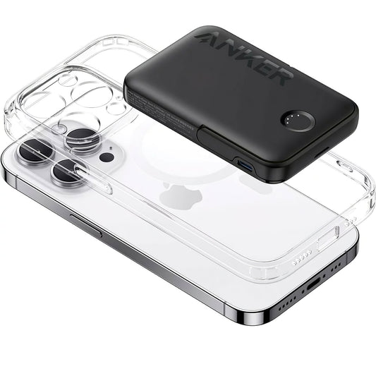 Anker 322 MagGo bezdrôtová externá batéria, 5000 mAh, 12 W, 1 x QI - 1 x USB-C, čierna A1618G11