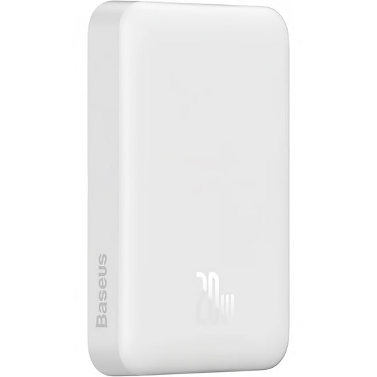 Externá bezdrôtová batéria Baseus Magnetic Mini, 10000mAh, 20W, PD + FQI, 1 x QI - 1 x USB-C, Biela PPCX07002