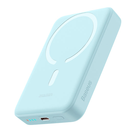Externá bezdrôtová batéria Baseus Magnetic Mini, 10000mAh, 30W, PD + FQI, 1 x QI - 1 x USB-C, Modrá PPCX110203