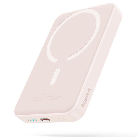 Externá bezdrôtová batéria Baseus Magnetic Mini, 10000mAh, 20W, PD + FQI, 1 x QI - 1 x USB-C, Ružová P10059001413-00