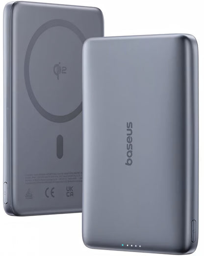 Externá bezdrôtová batéria Baseus PicoGo AM41, 10000mAh, 27W, PD + FQI, 1 x QI - 1 x USB-C, Sivá E0027200