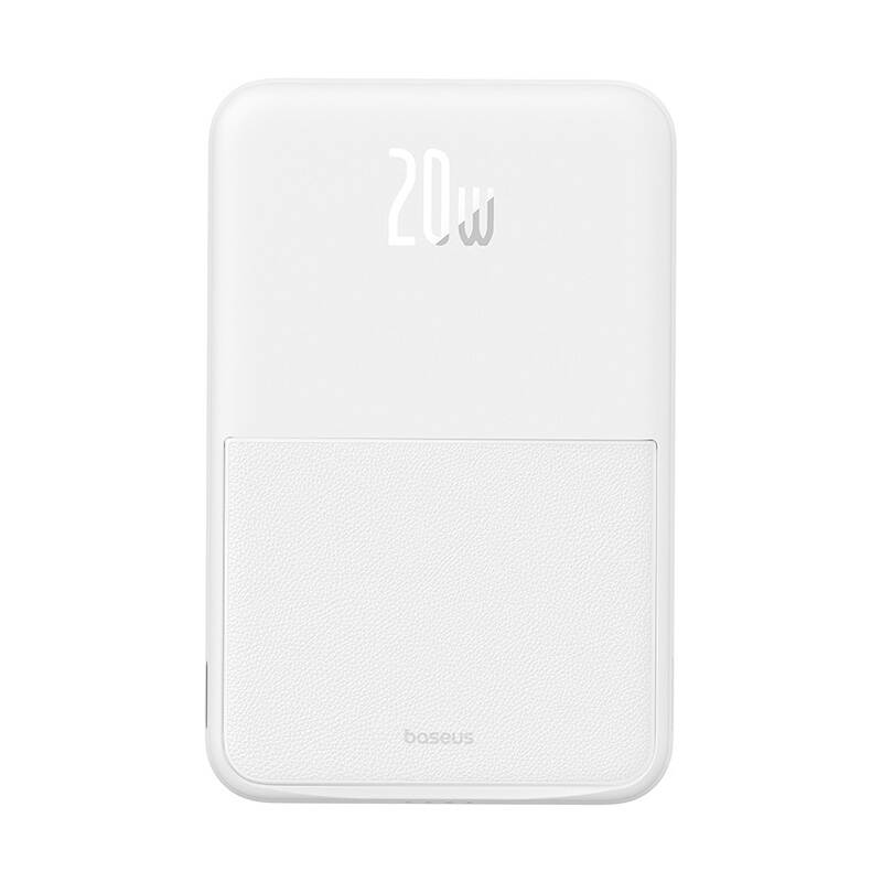 Externá bezdrôtová batéria Baseus MagPro PPCXZ05, 5000mAh, 20W, PD + FQI, 1 x QI - 1 x USB-C, Biela P10064101223-00