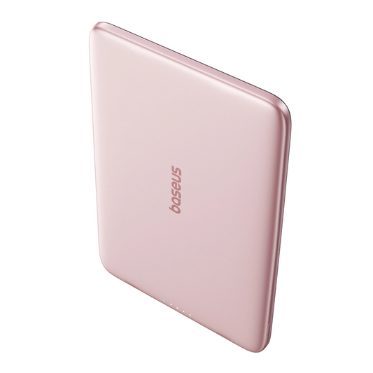 Externá bezdrôtová batéria Baseus PicoGo AM41, 5000mAh, 20W, PD + FQI, 1 x QI - 1 x USB-C, Ružová