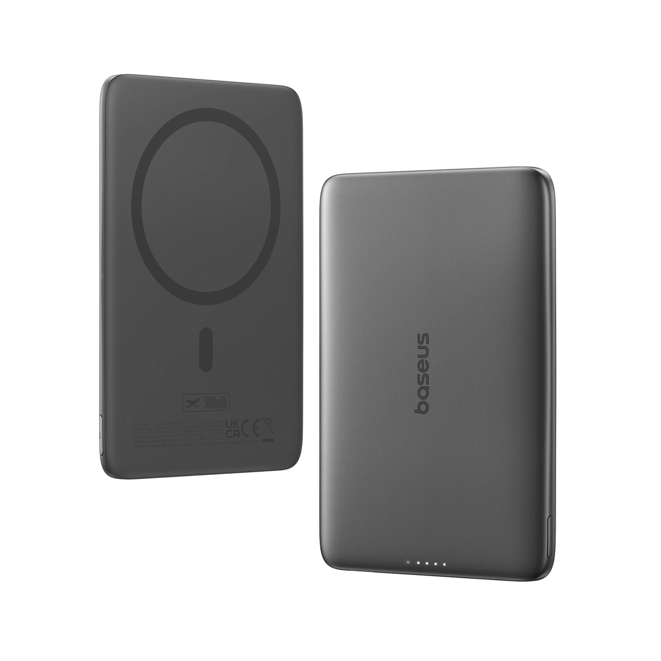 Externá bezdrôtová batéria Baseus PicoGo AM41, 5000mAh, 20W, PD + FQI, 1 x QI - 1 x USB-C, Čierna